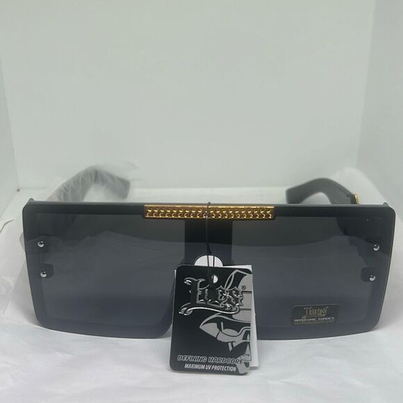 Locs Oversized Shield Sunglasses – Men’s Gangster Style – UV400 Protection - Picture 3 of 3